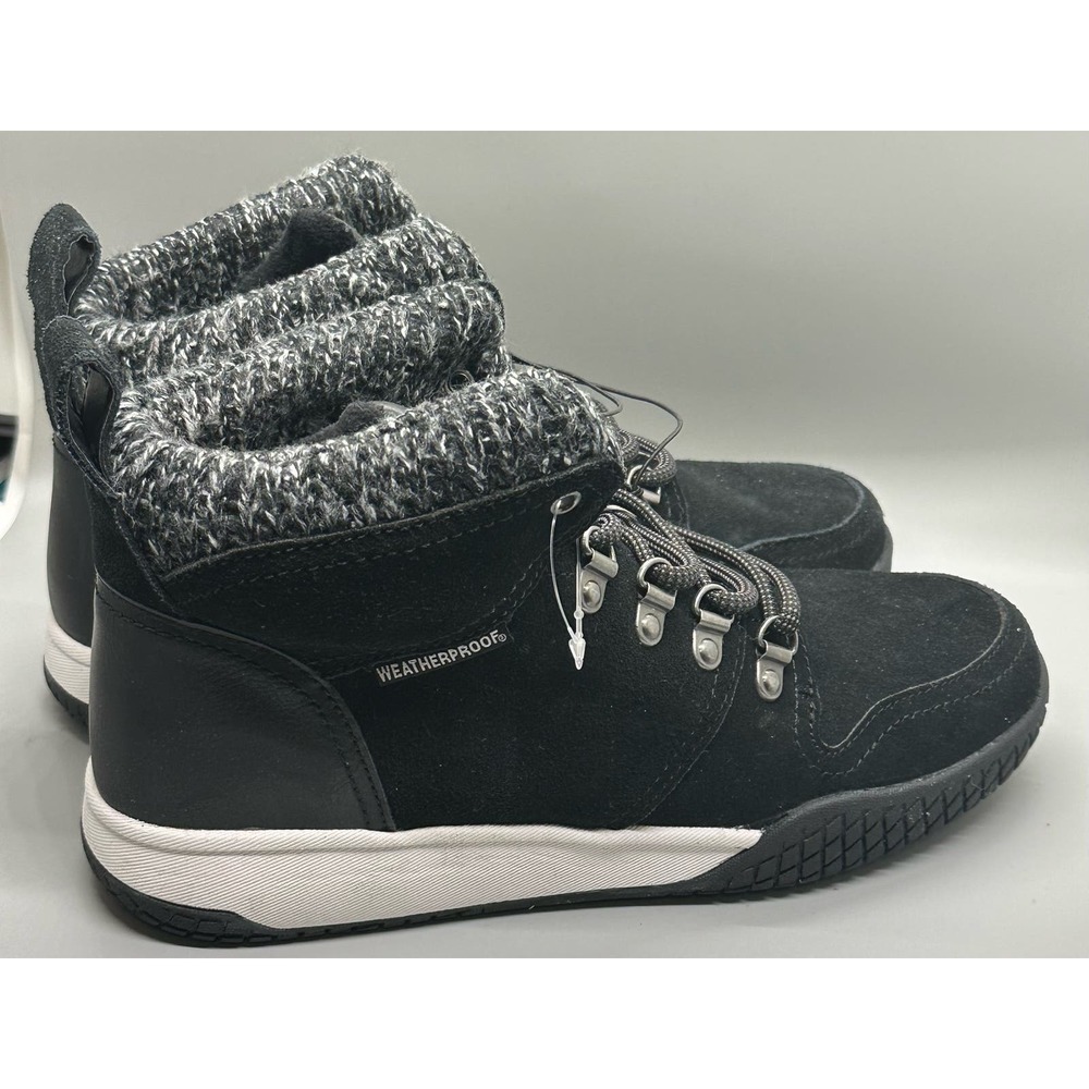 Weatherproof Women's Ruby Winter Boots Size 8 Black Memory Foam Leather Upper - Picture 2 of 9